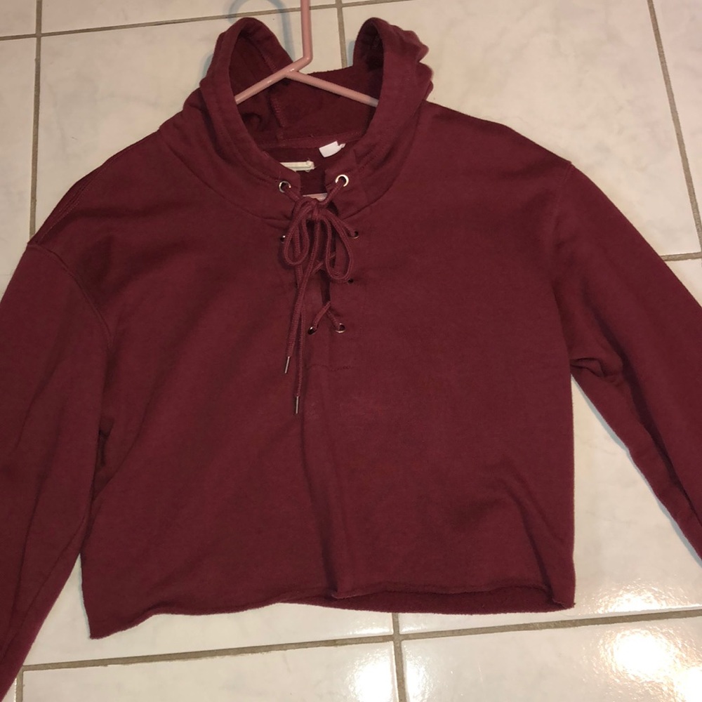 Maroon cropped hoodie